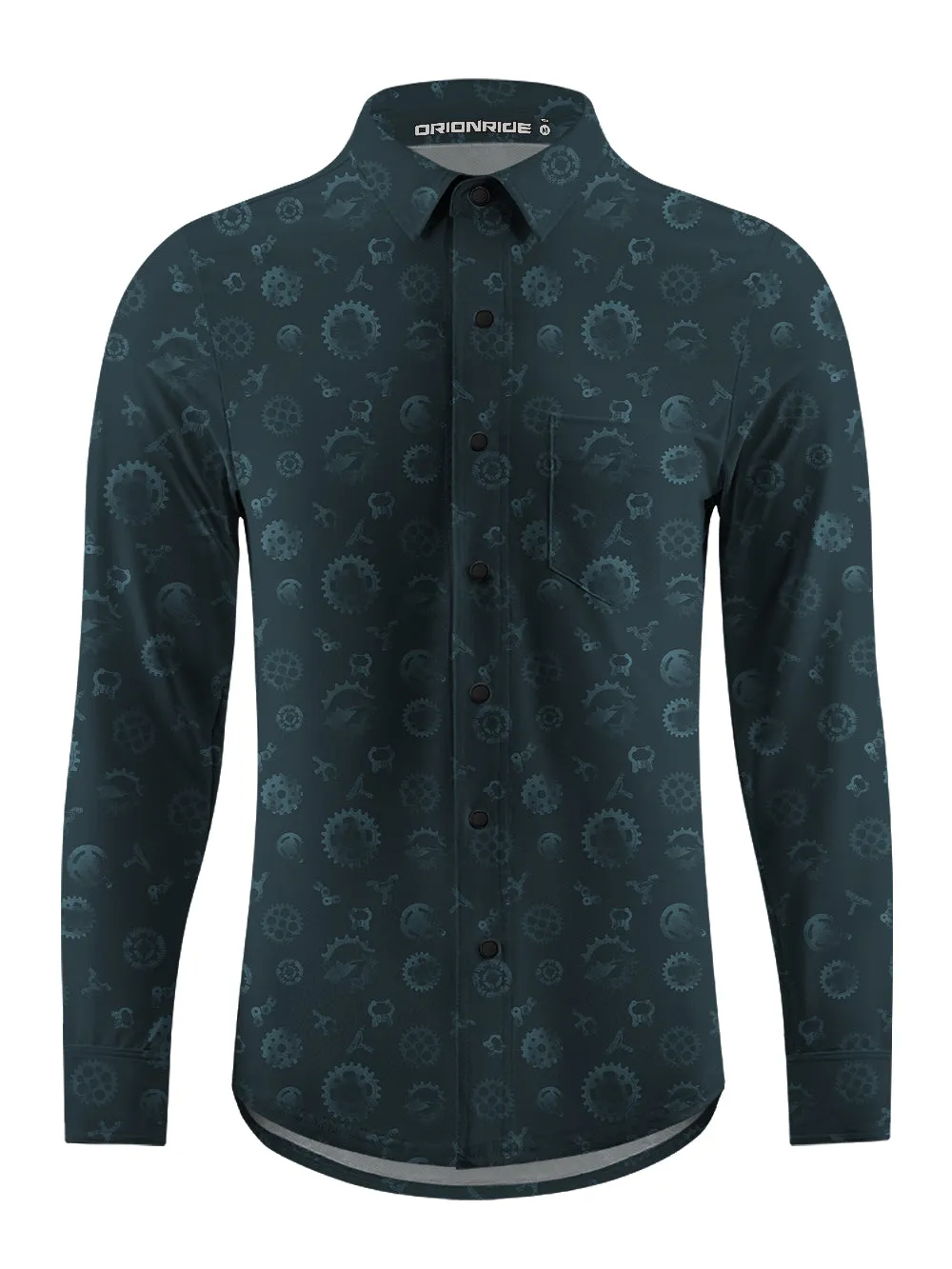 Orionride Ink Painting Parts Men's Stretchy Breathable Long Sleeve Gravel Shirt sold by Orionride product image thumbnail 4