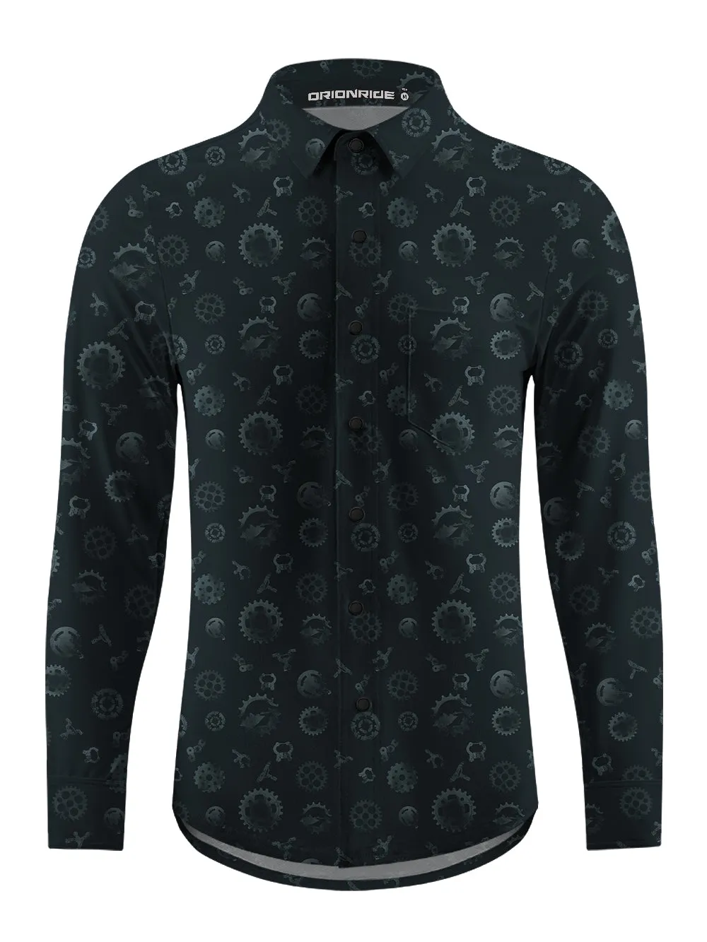 Orionride Ink Painting Parts Men's Stretchy Breathable Long Sleeve Gravel Shirt sold by Orionride product image thumbnail 2