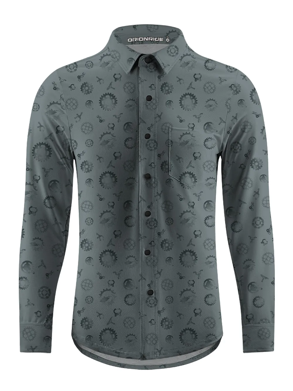 Orionride Ink Painting Parts Men's Stretchy Breathable Long Sleeve Gravel Shirt sold by Orionride