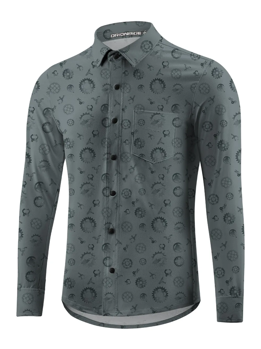 Orionride Ink Painting Parts Men's Stretchy Breathable Long Sleeve Gravel Shirt sold by Orionride product image thumbnail 5