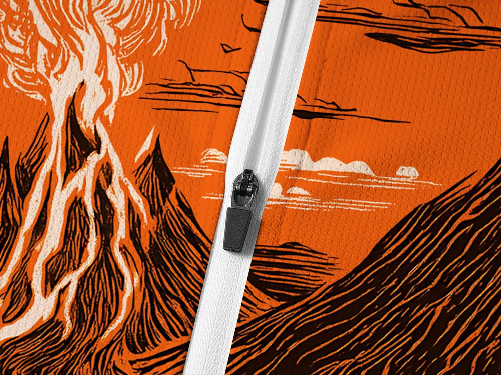 Orionride Volcanic Eruption Long Sleeve Half Zipper Mountain Bike Jersey sold by Orionride product image thumbnail 4