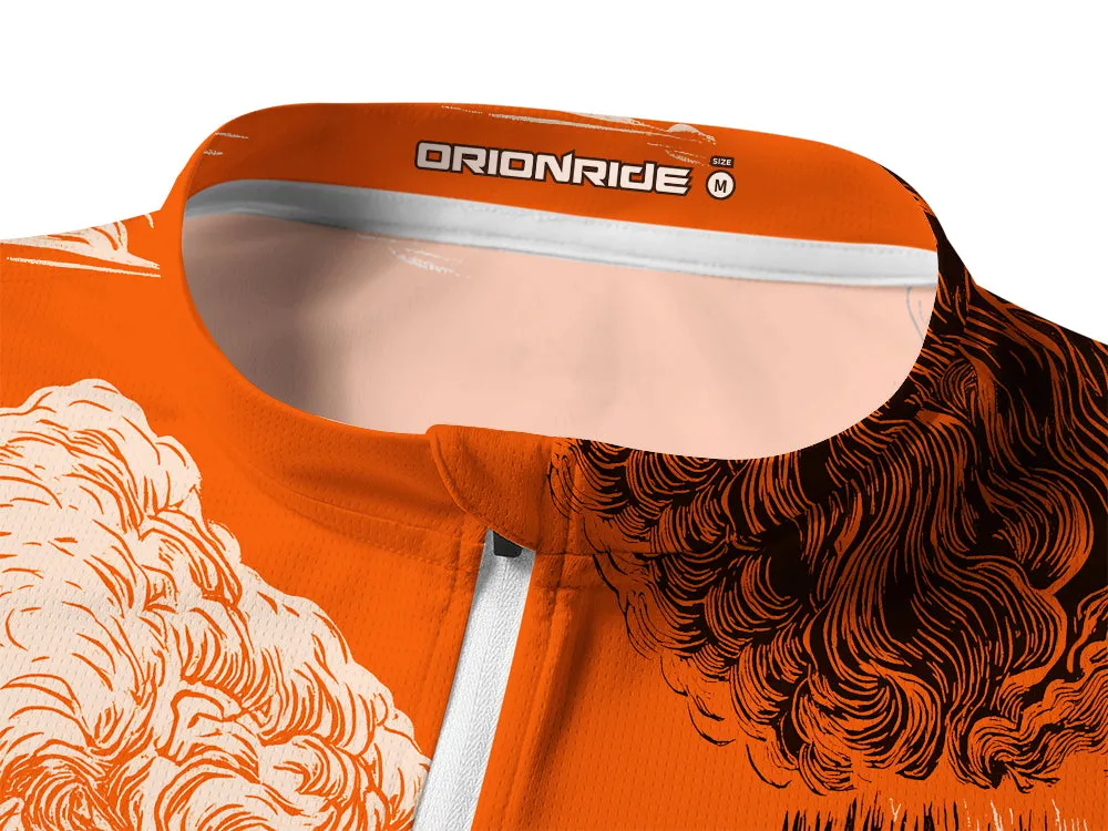 Orionride Volcanic Eruption Long Sleeve Half Zipper Mountain Bike Jersey sold by Orionride product image thumbnail 3
