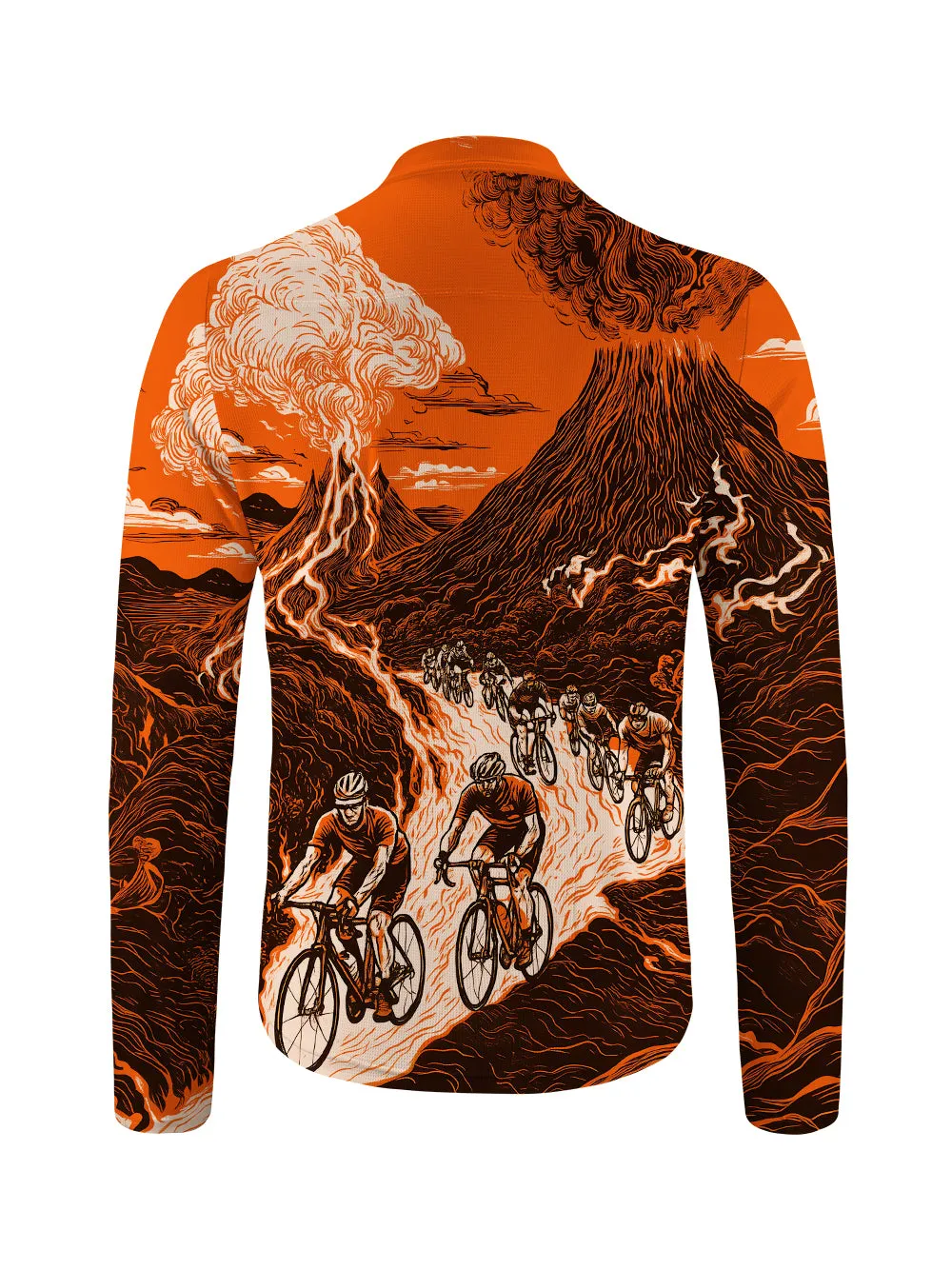 Orionride Volcanic Eruption Long Sleeve Half Zipper Mountain Bike Jersey sold by Orionride product image thumbnail 2