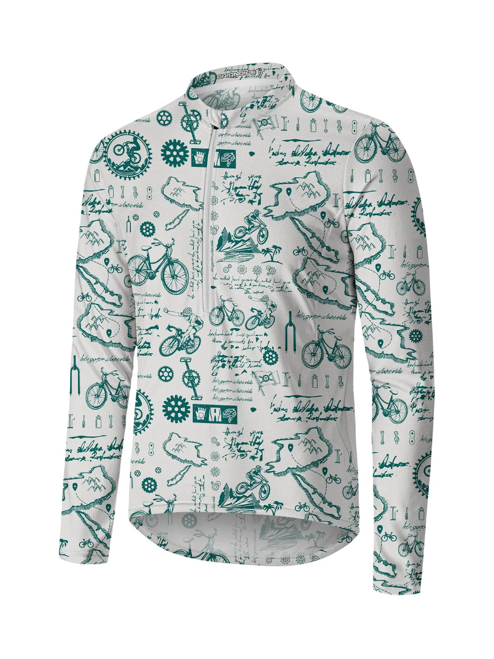 Orionride Cycling Diary Long Sleeve Half Zipper Mountain Bike Jersey sold by Orionride