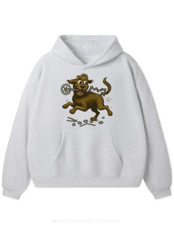 Orionride Dog Bite Chain Women's Fleece Hoodie sold by Orionride