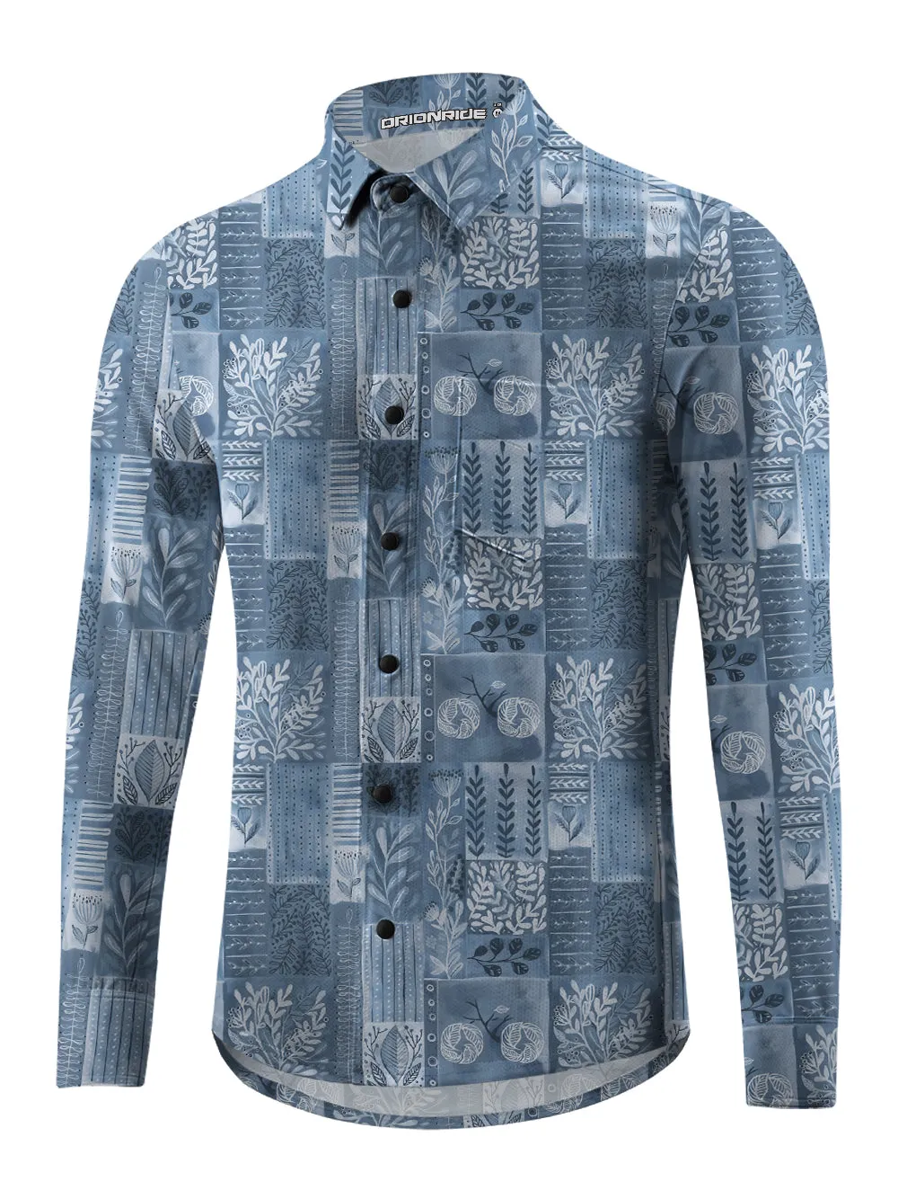 Orionride Bicycle Jigsaw Puzzle Men's Stretchy Breathable Long Sleeve Gravel Shirt sold by Orionride product image thumbnail 2