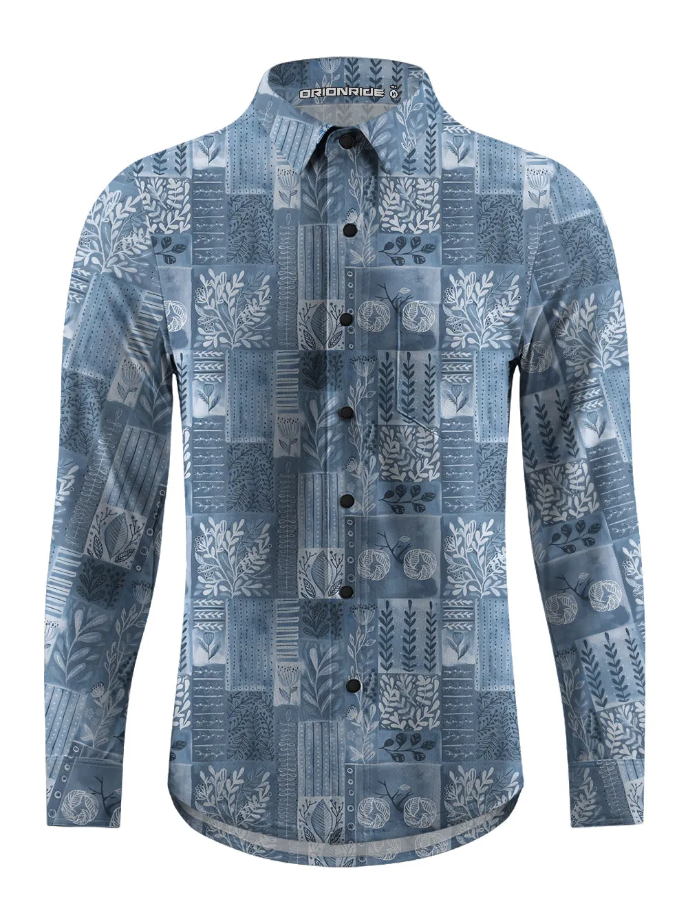 Orionride Bicycle Jigsaw Puzzle Men's Stretchy Breathable Long Sleeve Gravel Shirt sold by Orionride