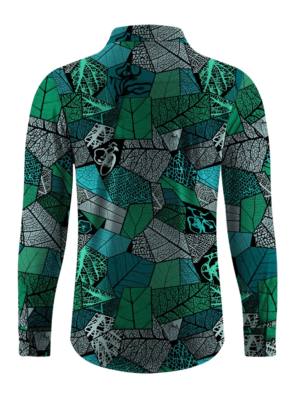 Orionride Leaf Stitching Bicycle Men's Stretchy Breathable Long Sleeve Gravel Shirt sold by Orionride product image thumbnail 3