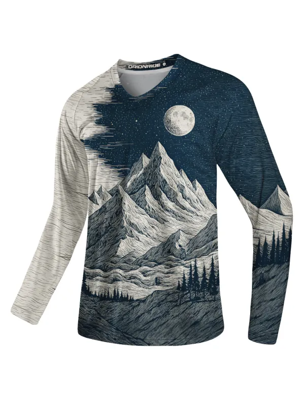 Orionride Mountains At Night Long Sleeve Downhill Jersey sold by Orionride