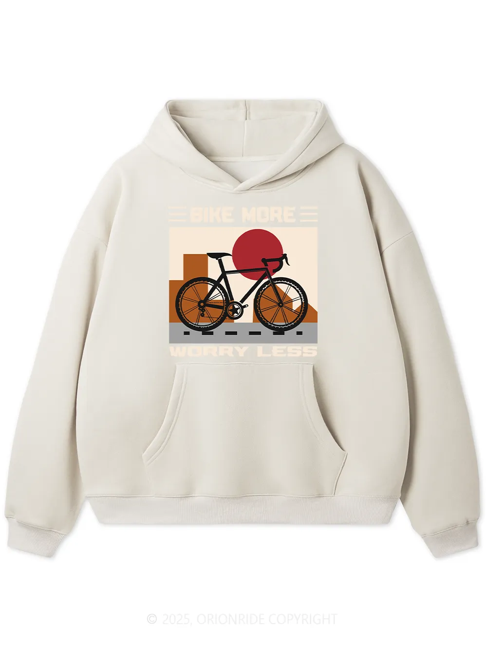 Orionride Bike More Worry Less Fleece Hoodie sold by Orionride product image thumbnail 4