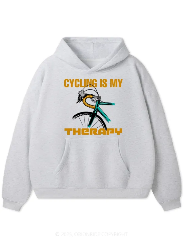 Orionride Cycling Is My Therapy Fleece Hoodie sold by Orionride