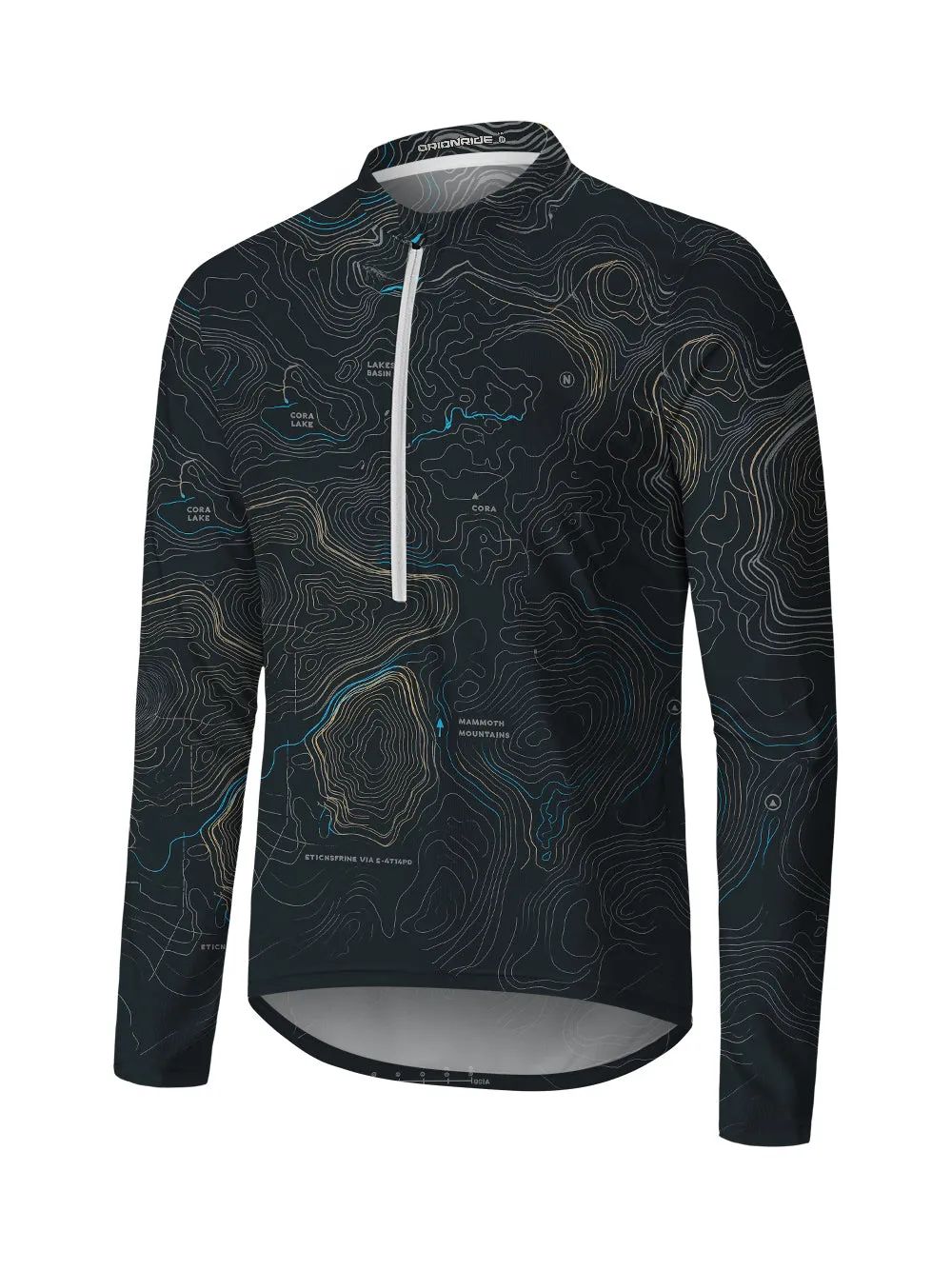 Orionride Panoramic Map Long Sleeve Half Zipper Mountain Bike Jersey sold by Orionride