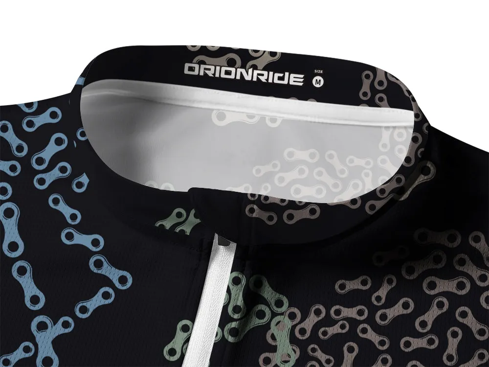 Orionride Chain Flamingos Long Sleeve Half Zipper Mountain Bike Jersey sold by Orionride product image thumbnail 3
