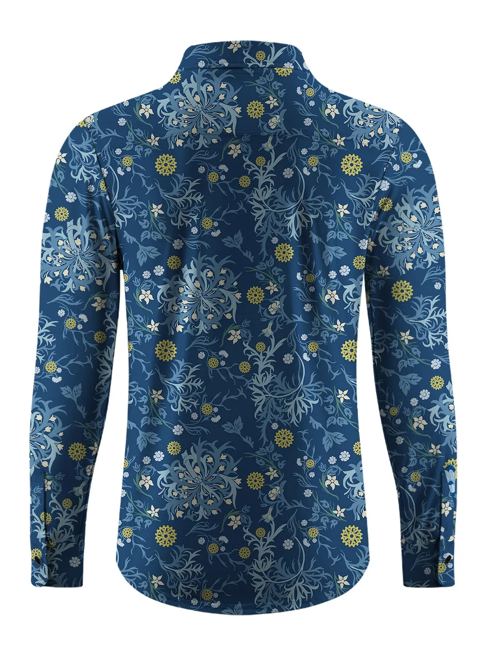 Orionride Leafy Gears Men's Stretchy Breathable Long Sleeve Gravel Shirt sold by Orionride product image thumbnail 3