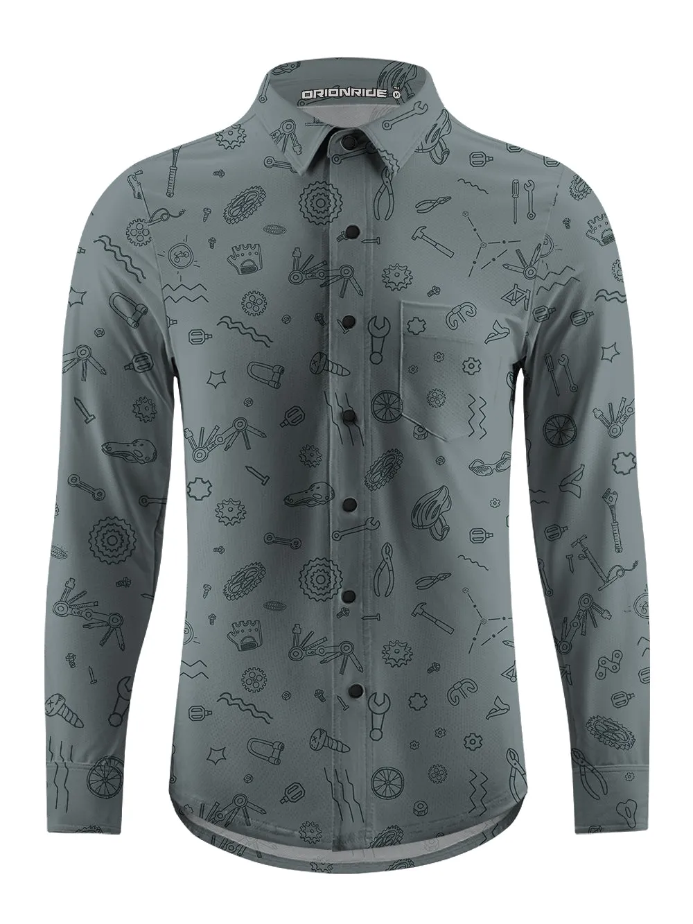 Orionride Scattered Parts Men's Stretchy Breathable Long Sleeve Gravel Shirt sold by Orionride