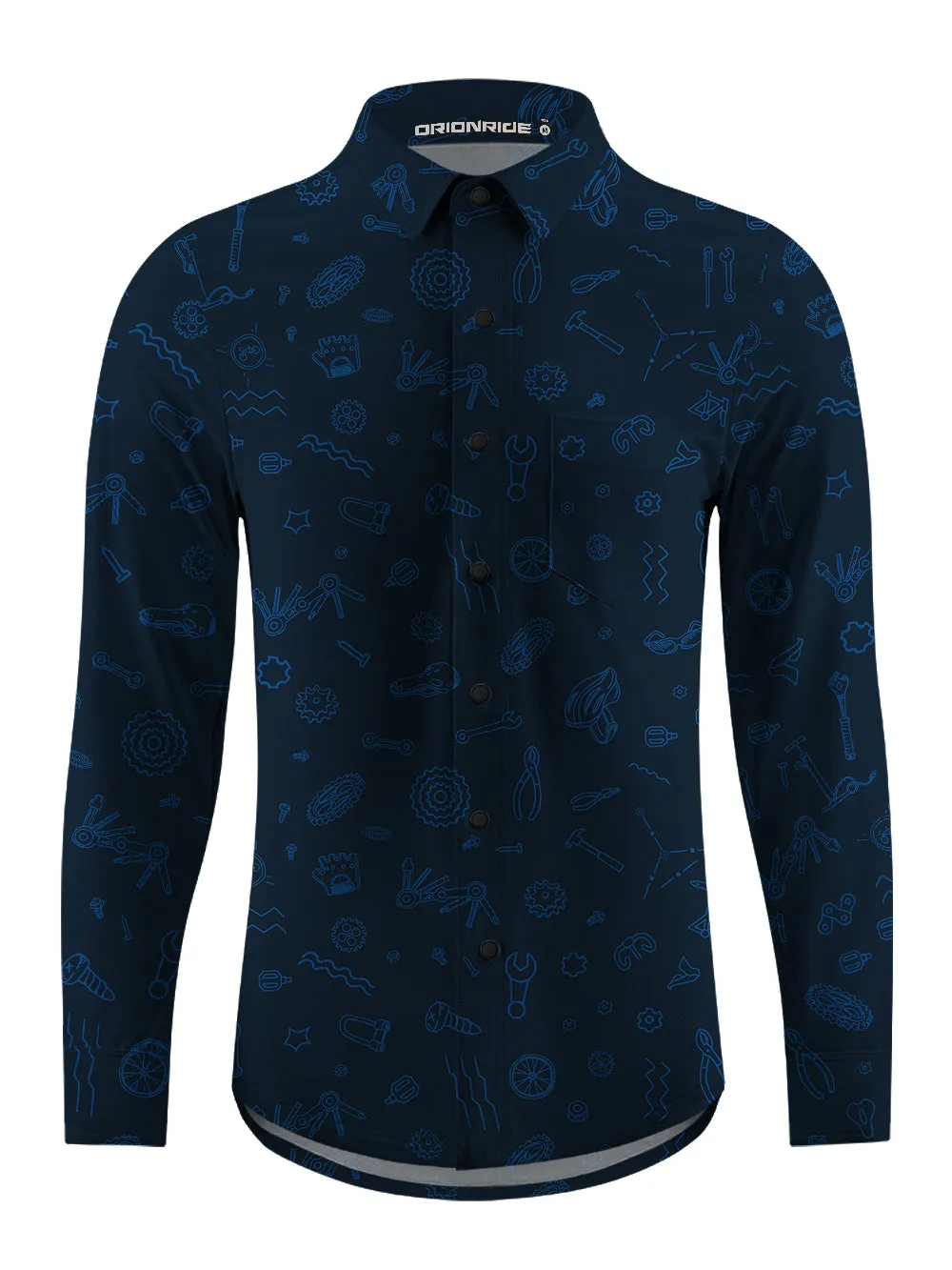 Orionride Scattered Parts Men's Stretchy Breathable Long Sleeve Gravel Shirt sold by Orionride product image thumbnail 3