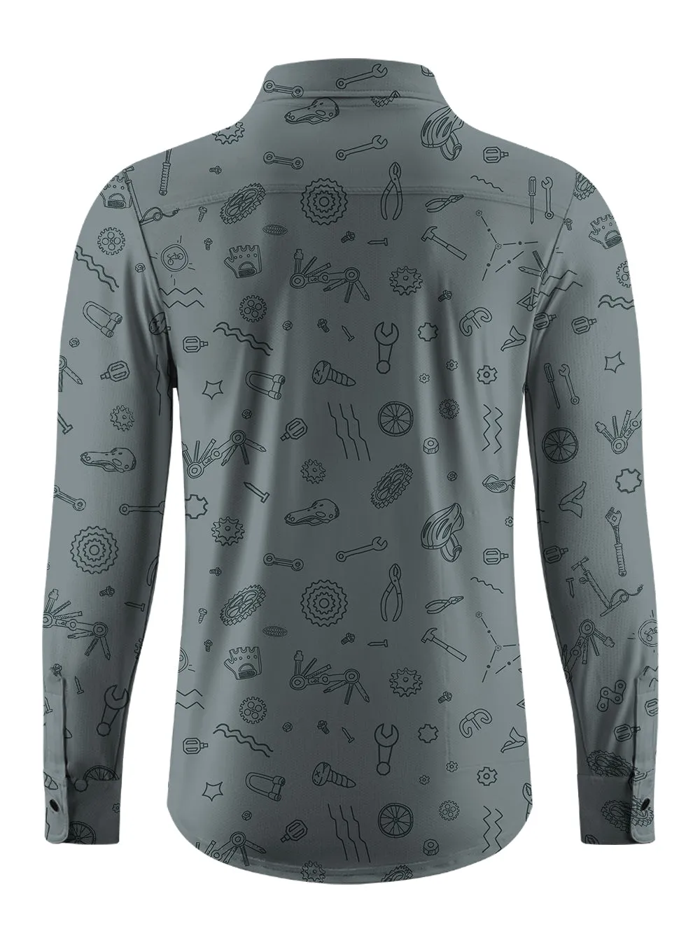 Orionride Scattered Parts Men's Stretchy Breathable Long Sleeve Gravel Shirt sold by Orionride product image thumbnail 5