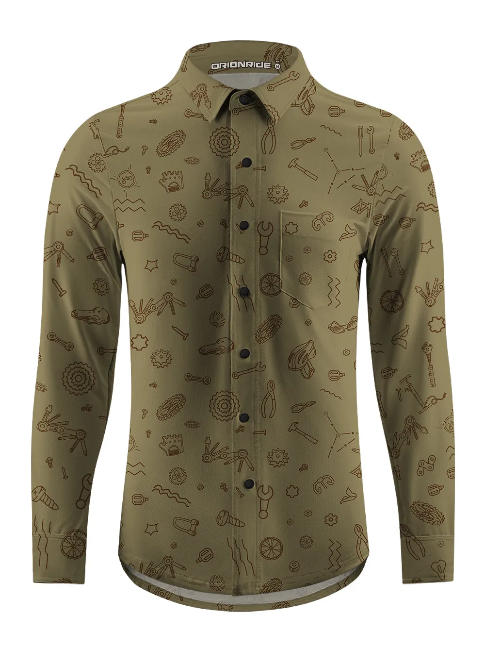 Orionride Scattered Parts Men's Stretchy Breathable Long Sleeve Gravel Shirt sold by Orionride product image thumbnail 2