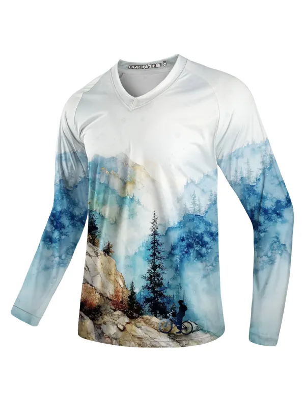 Orionride Overlooking The Mountains Long Sleeve Downhill Jersey sold by Orionride