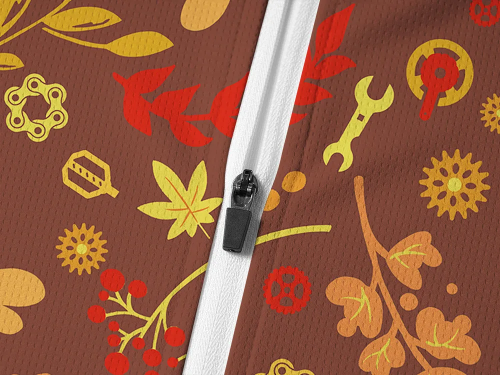 Orionride Passionate Red Gear Long Sleeve Half Zipper Mountain Bike Jersey sold by Orionride product image thumbnail 4