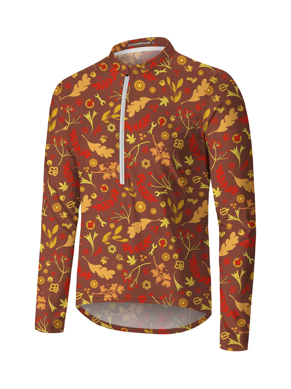 Orionride Passionate Red Gear Long Sleeve Half Zipper Mountain Bike Jersey sold by Orionride