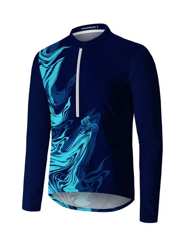 Orionride Water Ripples Long Sleeve Half Zipper Mountain Bike Jersey sold by Orionride