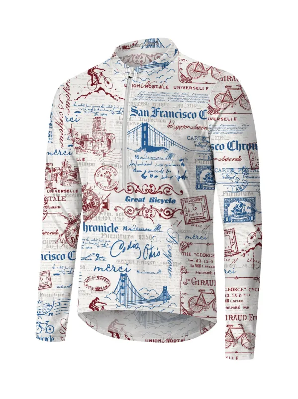 Orionride San Francisco Stories Long Sleeve Half Zipper Mountain Bike Jersey sold by Orionride
