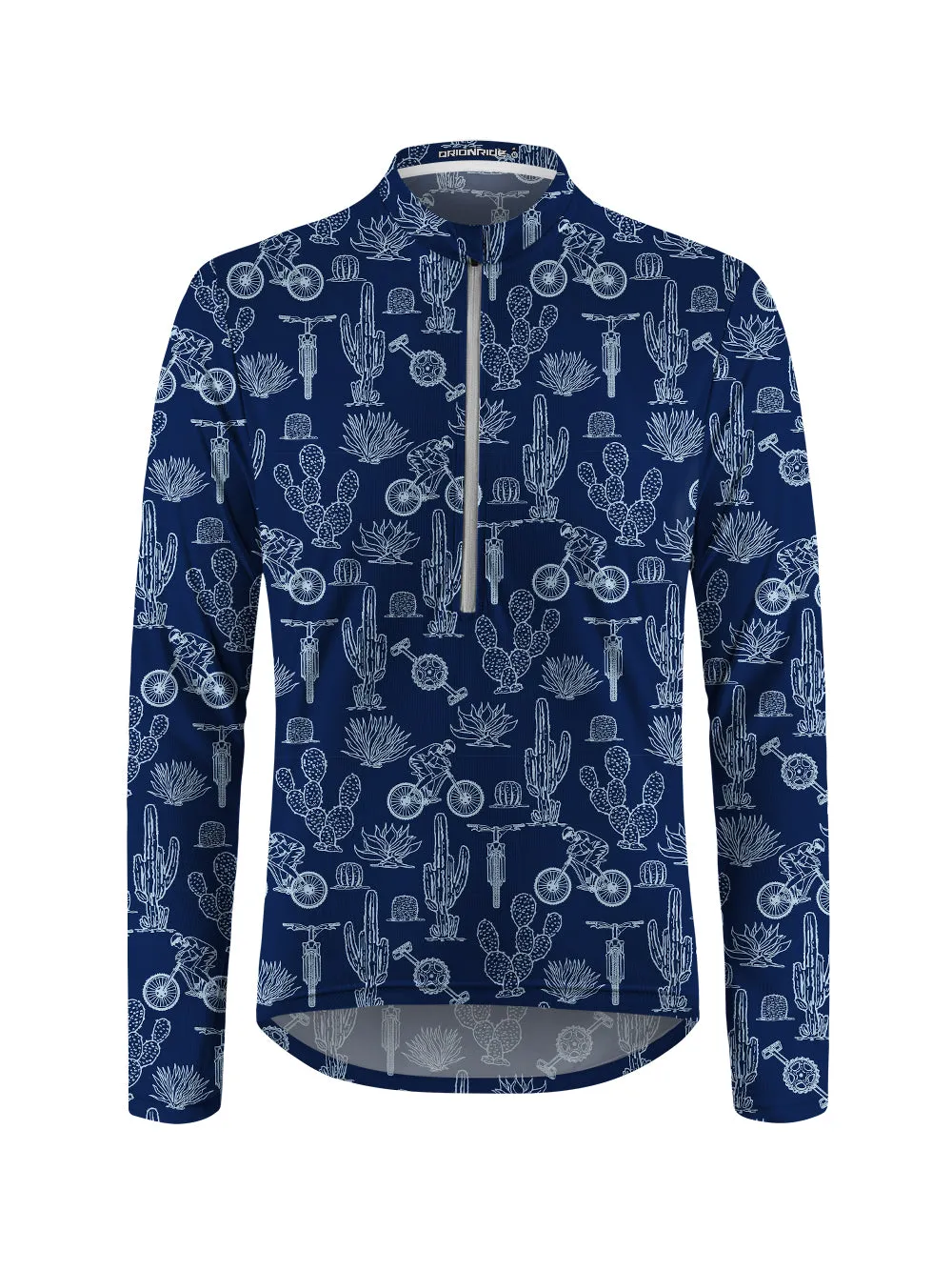 Orionride Desert Cactus Long Sleeve Half Zipper Mountain Bike Jersey sold by Orionride product image thumbnail 2