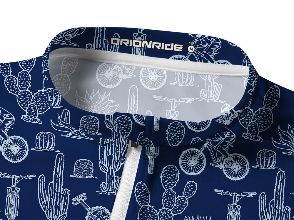 Orionride Desert Cactus Long Sleeve Half Zipper Mountain Bike Jersey sold by Orionride product image thumbnail 4