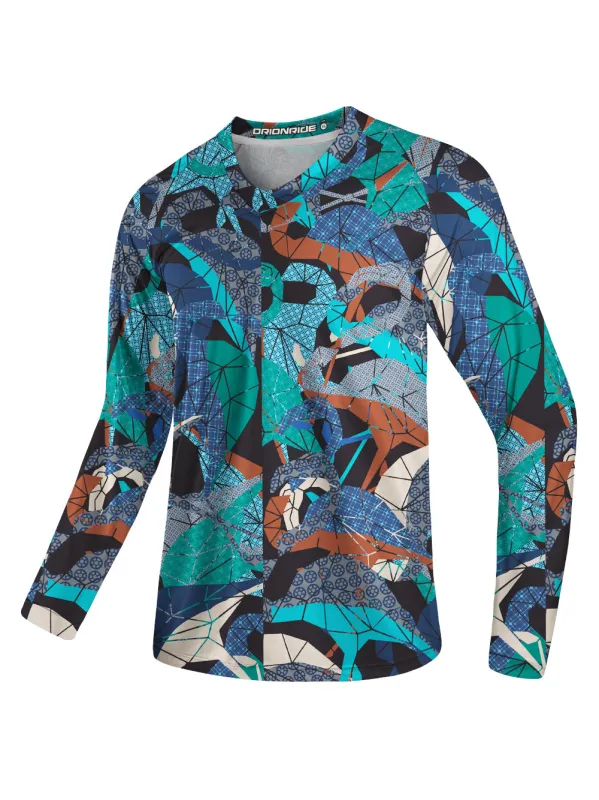 Orionride Geometric Flamingo Long Sleeve Downhill Jersey sold by Orionride