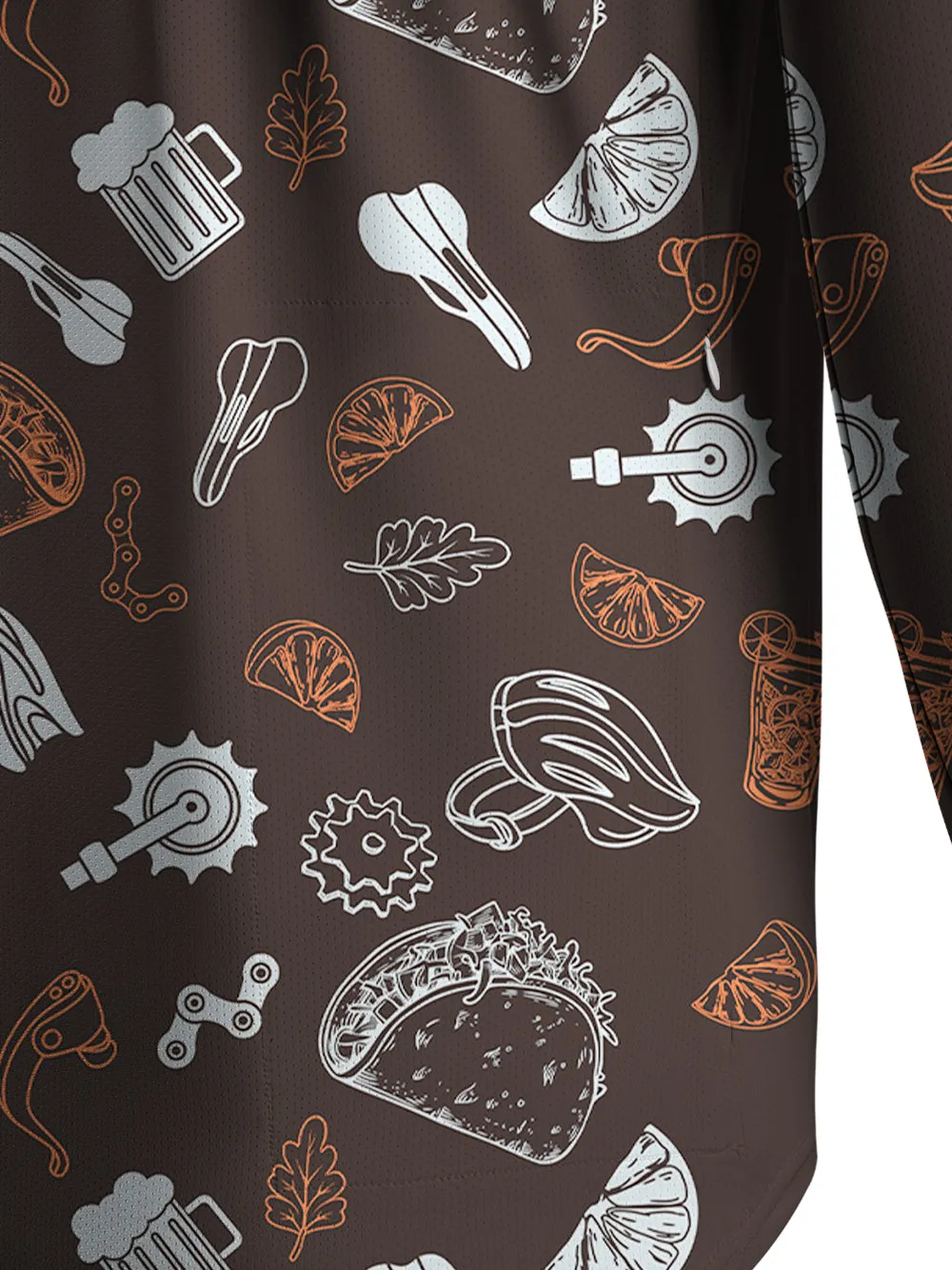 Orionride Food Party Men's Stretchy Breathable Long Sleeve Gravel Shirt sold by Orionride product image thumbnail 5