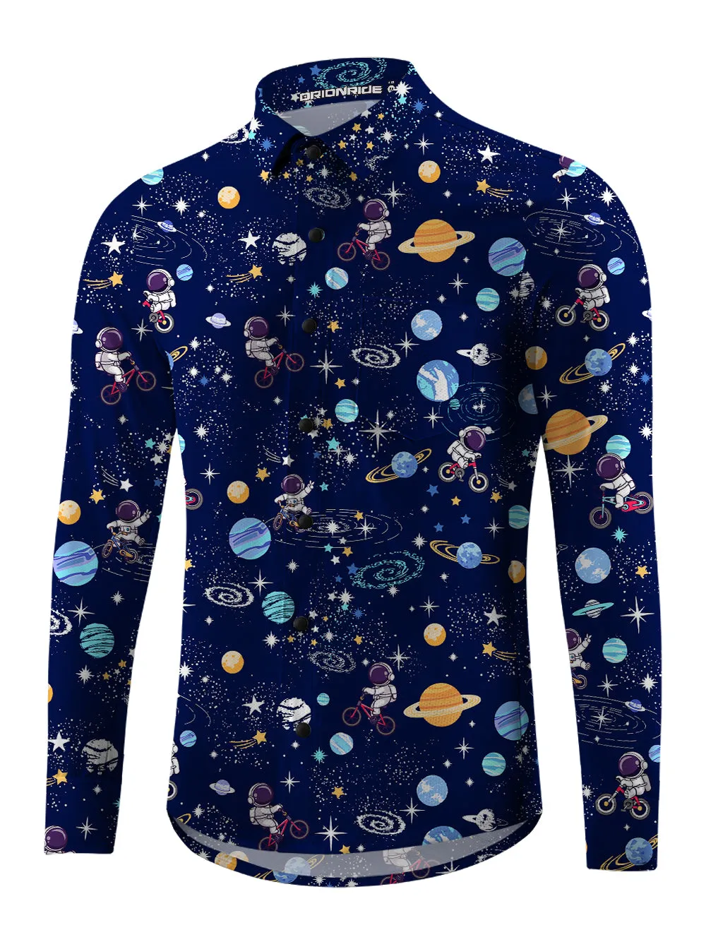 Orionride Space Travel Men's Stretchy Breathable Long Sleeve Gravel Shirt sold by Orionride product image thumbnail 2