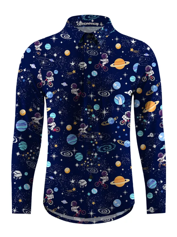 Orionride Space Travel Men's Stretchy Breathable Long Sleeve Gravel Shirt sold by Orionride