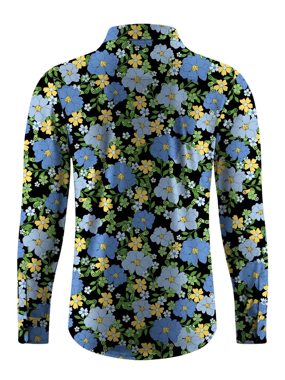 Orionride Tropical Floral Chain Men's Stretchy Breathable Long Sleeve Gravel Shirt sold by Orionride product image thumbnail 3