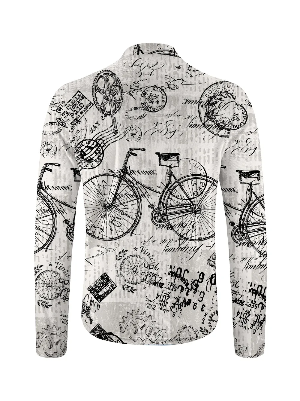 Orionride Nostalgic Bicycle Long Sleeve Half Zipper Mountain Bike Jersey sold by Orionride product image thumbnail 3