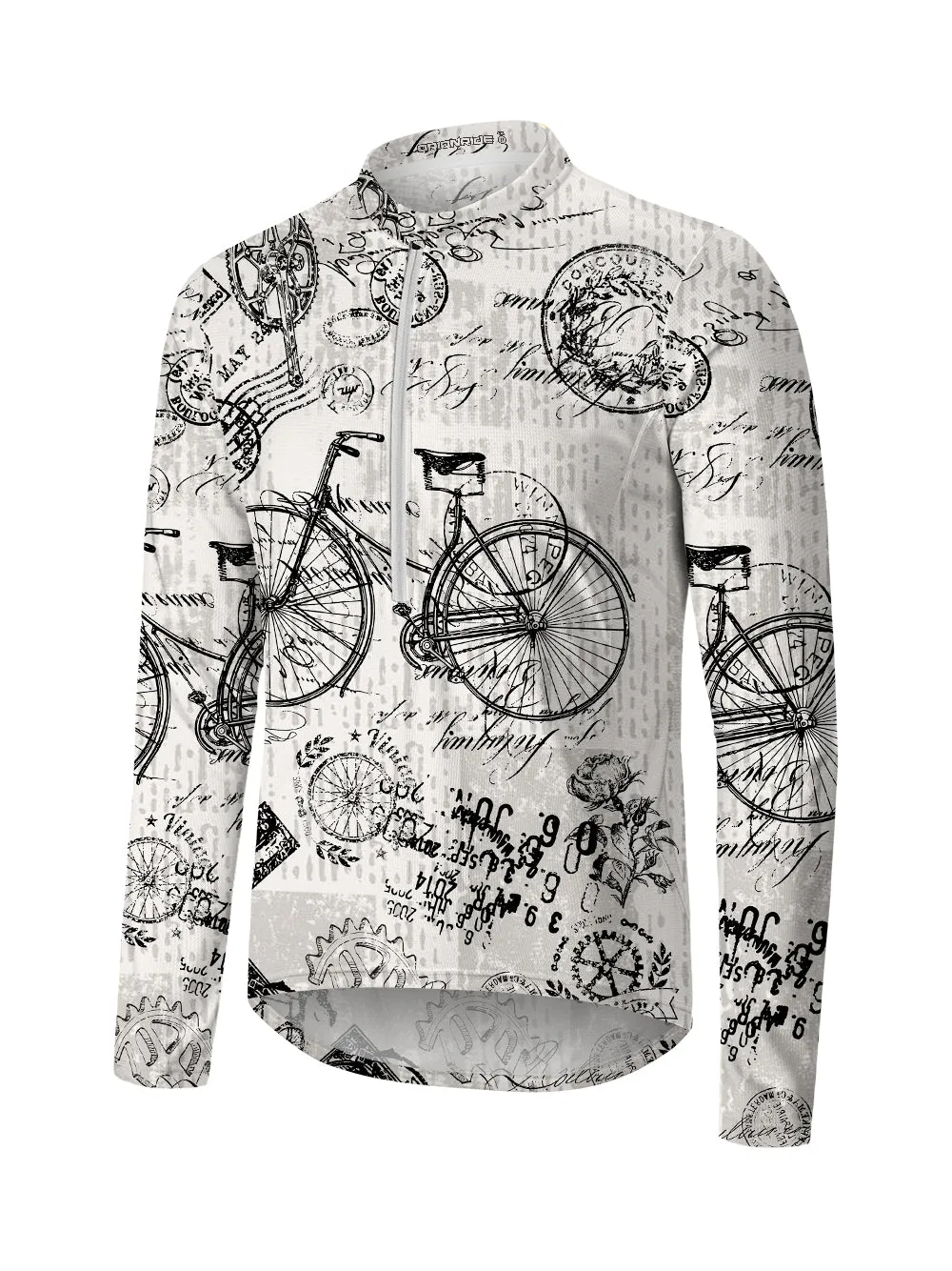 Orionride Nostalgic Bicycle Long Sleeve Half Zipper Mountain Bike Jersey sold by Orionride