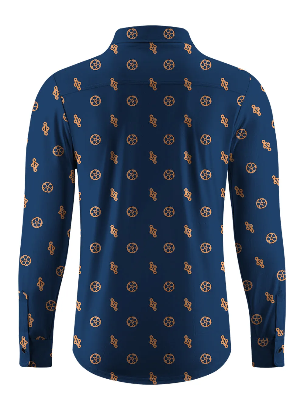 Orionride Gears And Chains Men's Stretchy Breathable Long Sleeve Gravel Shirt sold by Orionride product image thumbnail 3