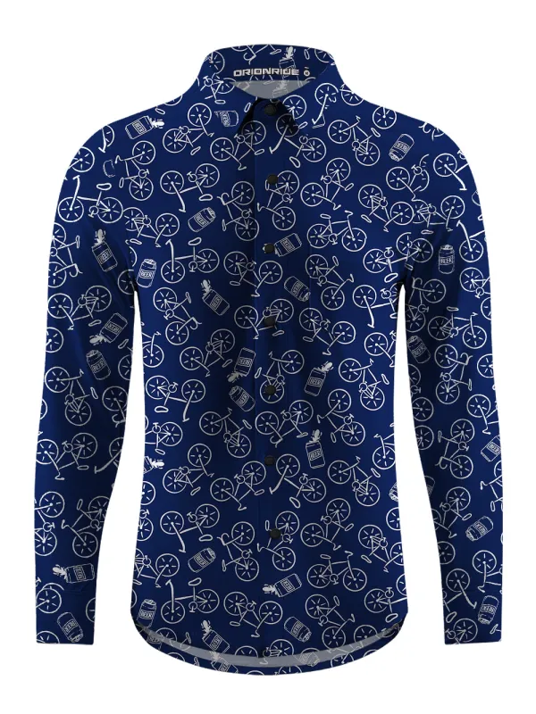 Orionride Beer Bike Men's Stretchy Breathable Long Sleeve Gravel Shirt sold by Orionride