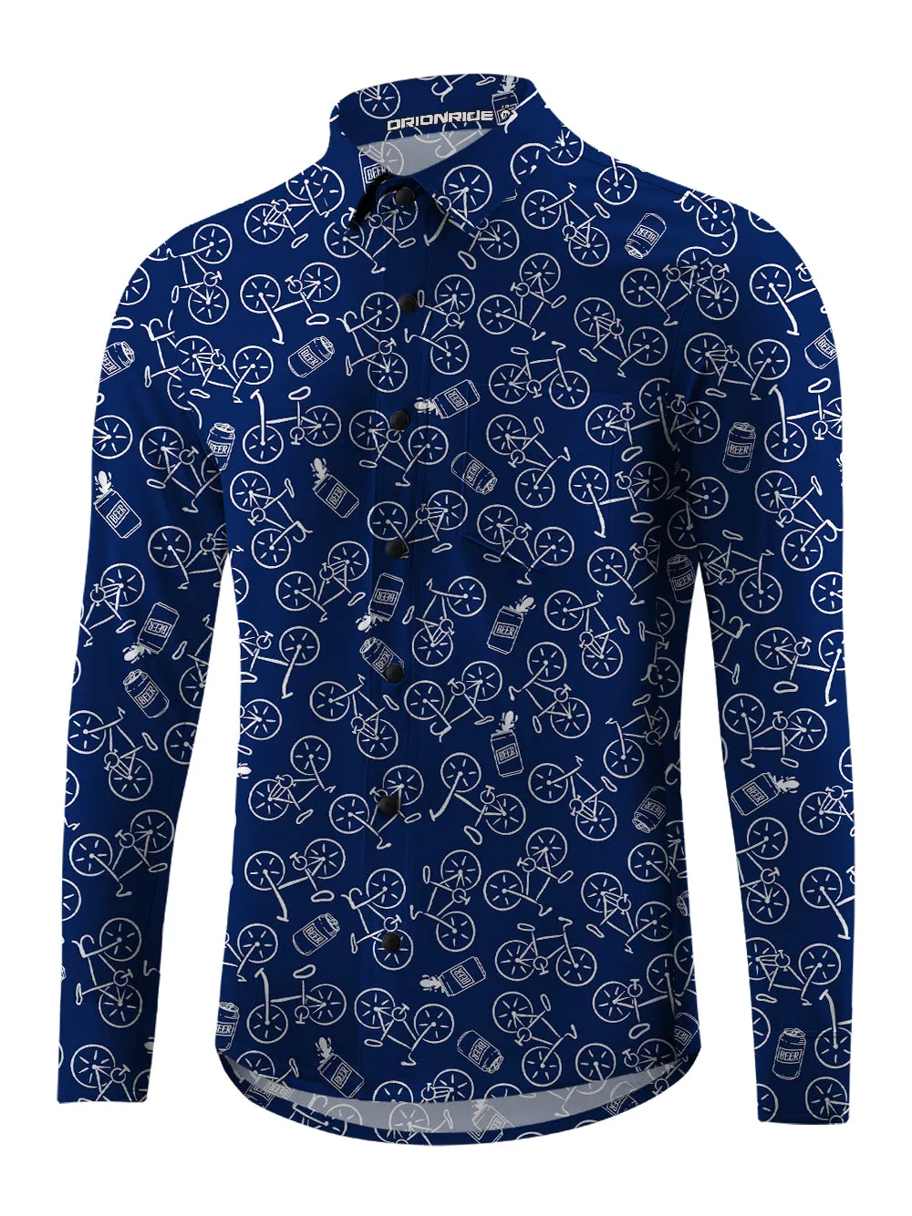 Orionride Beer Bike Men's Stretchy Breathable Long Sleeve Gravel Shirt sold by Orionride product image thumbnail 2