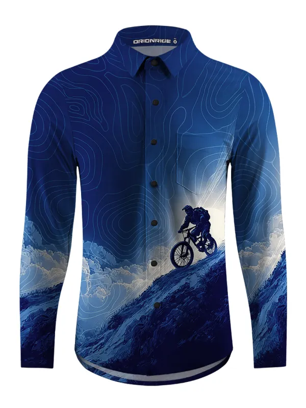 Orionride Clear Sky Men's Stretchy Breathable Long Sleeve Gravel Shirt sold by Orionride