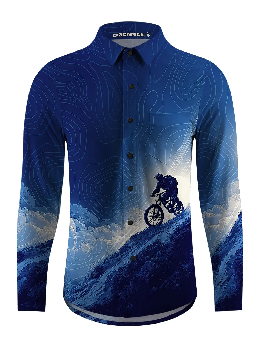 Orionride Clear Sky Men's Stretchy Breathable Long Sleeve Gravel Shirt sold by Orionride