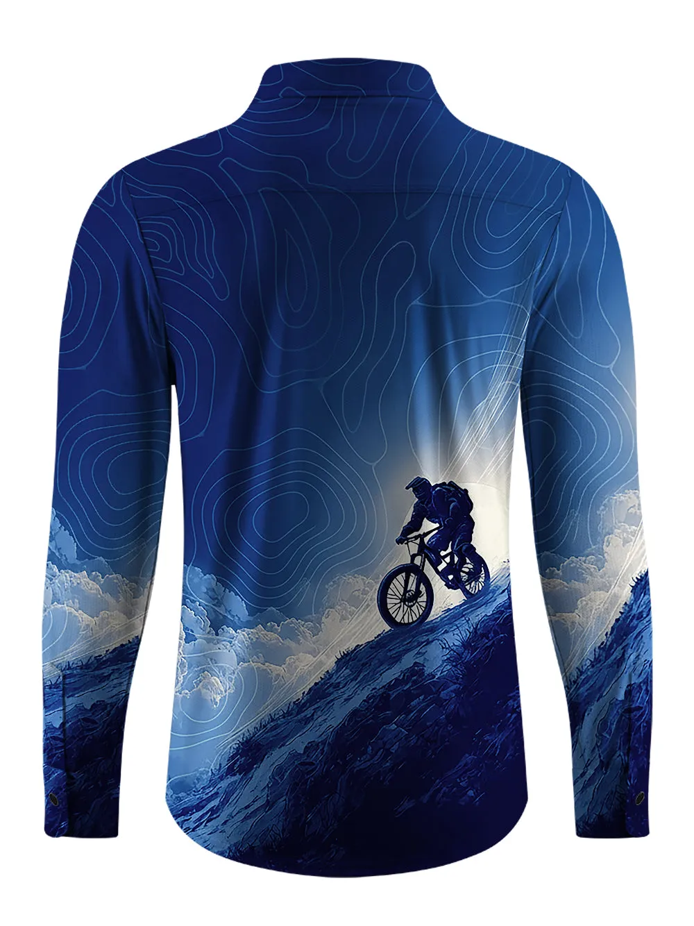 Orionride Clear Sky Men's Stretchy Breathable Long Sleeve Gravel Shirt sold by Orionride product image thumbnail 3