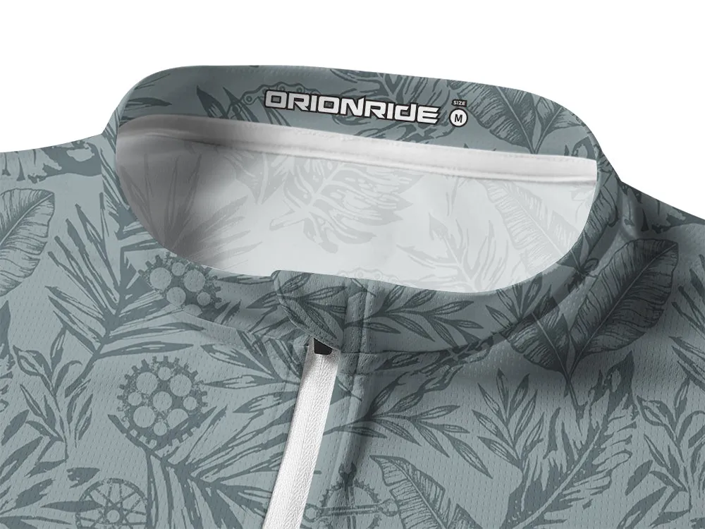 Orionride Leaves And Gears Long Sleeve Half Zipper Mountain Bike Jersey sold by Orionride product image thumbnail 3