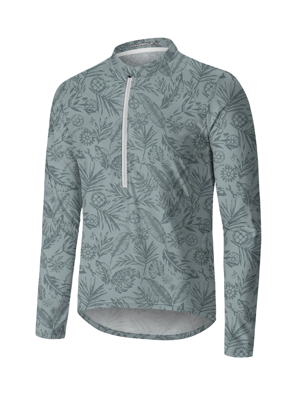 Orionride Leaves And Gears Long Sleeve Half Zipper Mountain Bike Jersey sold by Orionride