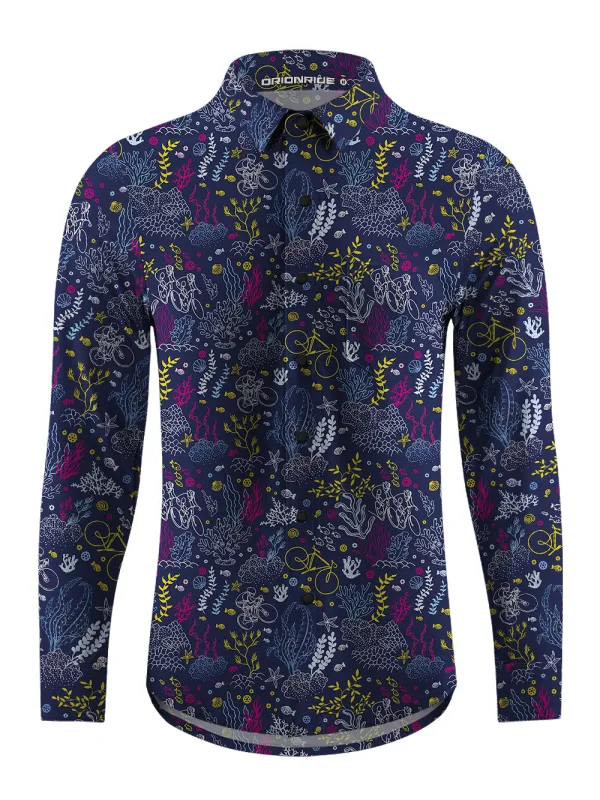 Orionride Coral Bike Men's Stretchy Breathable Long Sleeve Gravel Shirt sold by Orionride