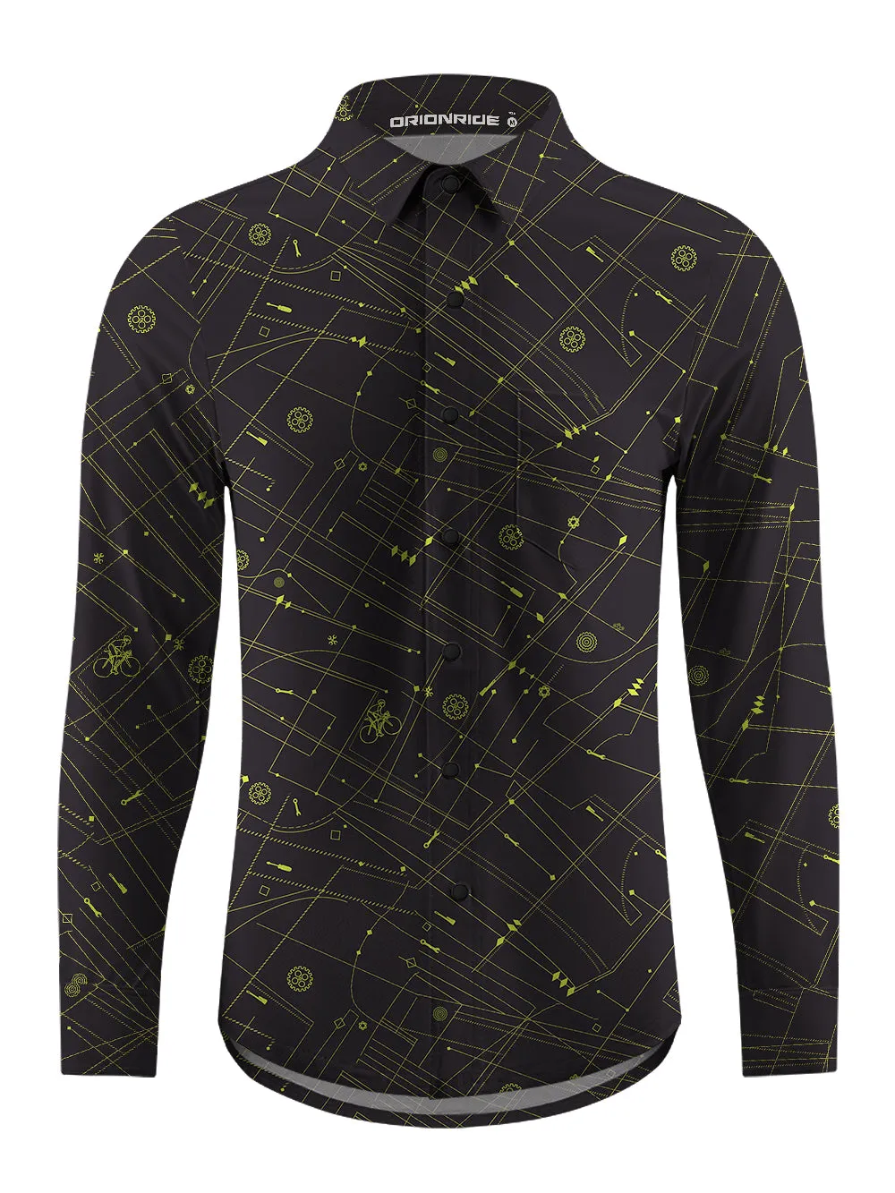 Orionride Golden Lines Men's Stretchy Breathable Long Sleeve Gravel Shirt sold by Orionride