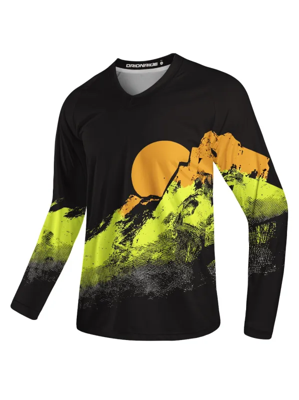 Orionride Sunset Golden Mountain Long Sleeve Downhill Jersey sold by Orionride