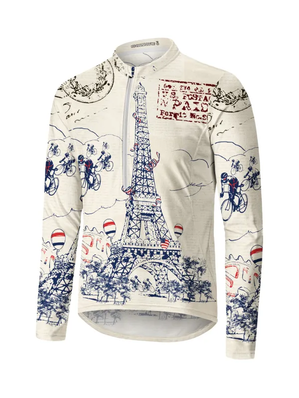 Orionride Arrival In Paris Long Sleeve Half Zipper Mountain Bike Jersey sold by Orionride