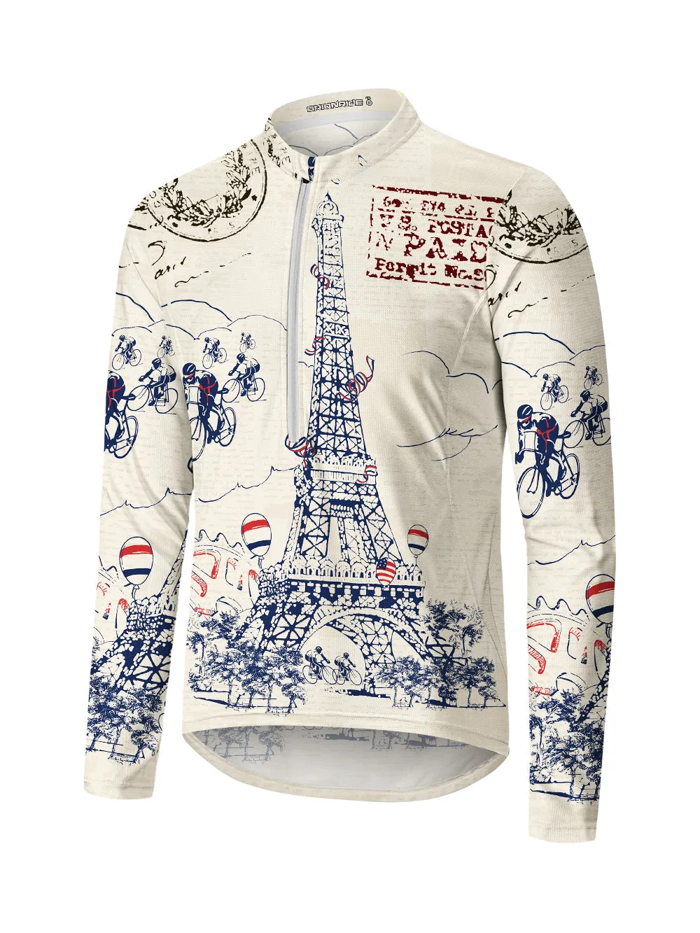 Orionride Arrival In Paris Long Sleeve Half Zipper Mountain Bike Jersey sold by Orionride
