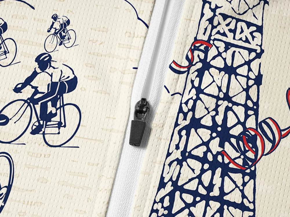 Orionride Arrival In Paris Long Sleeve Half Zipper Mountain Bike Jersey sold by Orionride product image thumbnail 4